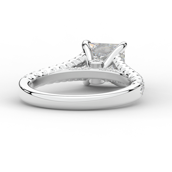 2.45CT.TW PRINCESS LAB DIAMOND ENGAGEMENT RING