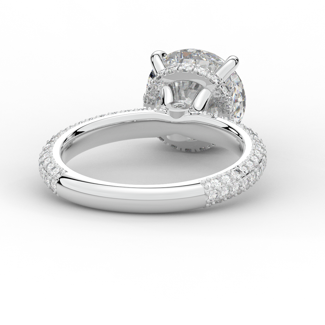 3.60CT.TW ROUND LAB DIAMOND SOLITAIRE ENGAGEMENT RING