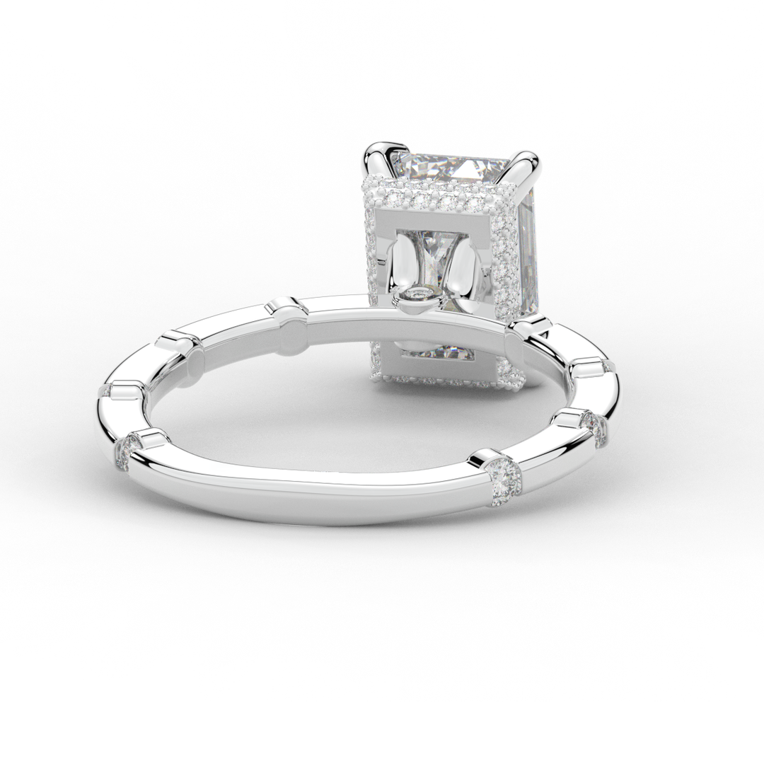 2.60CT.TW RADIANT LAB DIAMOND UNDERHALO SOLITAIRE ENGAGEMENT RING