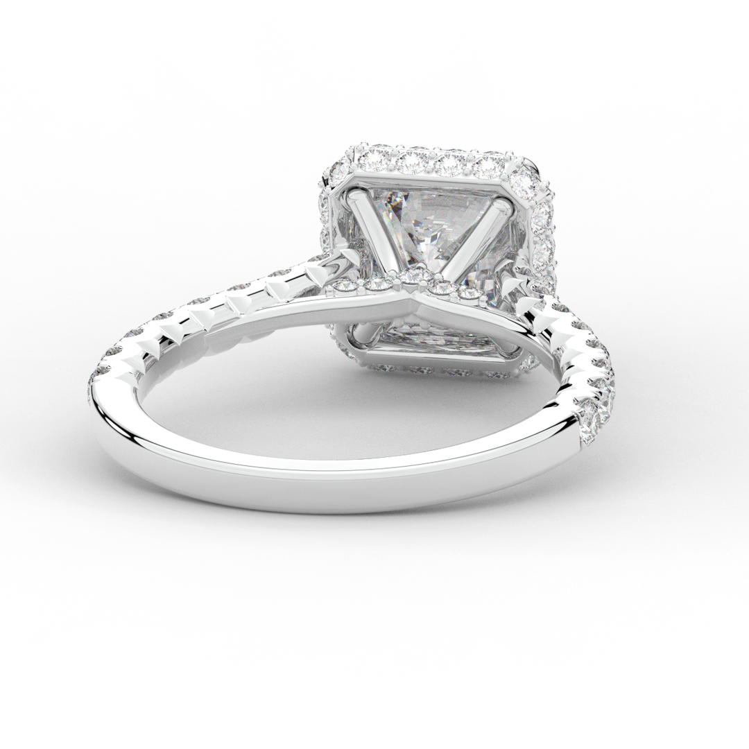 2.75CT.TW CUSHION LAB DIAMOND HALO ENGAGEMENT RING