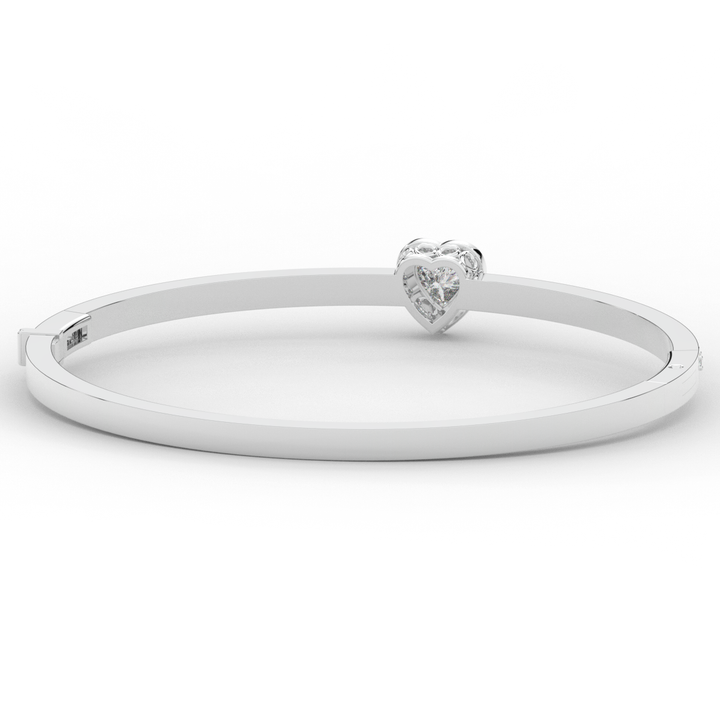 1.65CT.TW HEART AND ROUND LAB DIAMOND  BANGLE