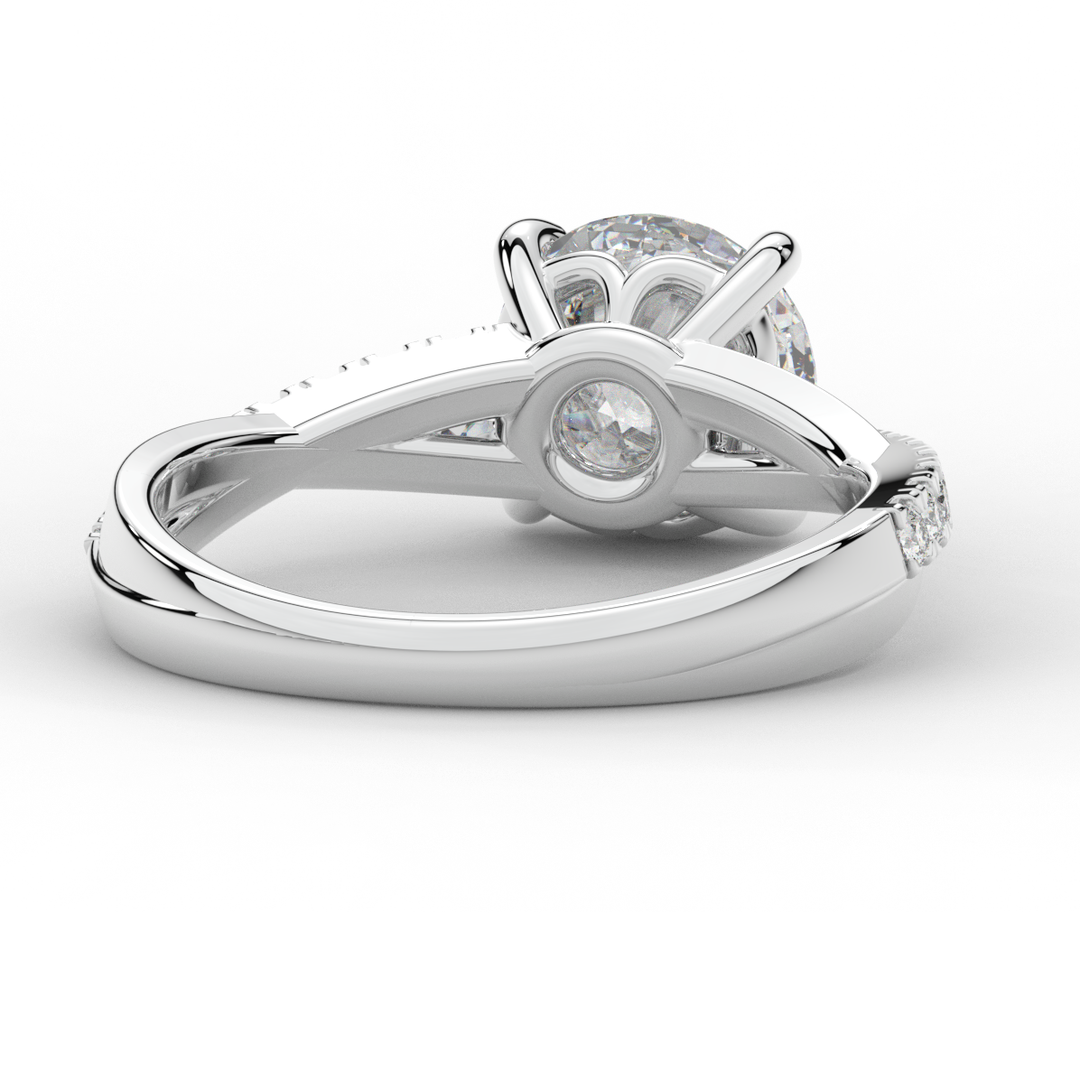 2.20CT.TW ROUND LAB DIAMOND TWISTBAND ENGAGEMENT RING