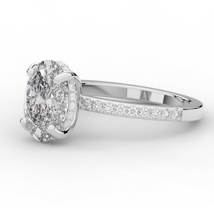 2.70CT.TW OVAL LAB DIAMOND SOLITAIRE ENGAGEMENT RING