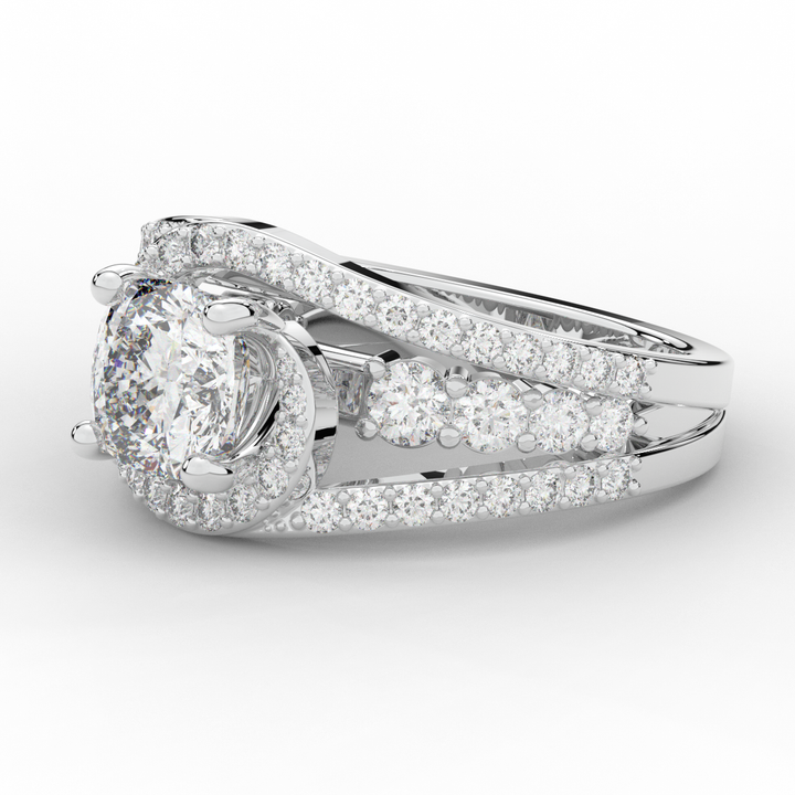 3.30CT.TW CUSHION LAB DIAMOND ENGAGEMENT RING