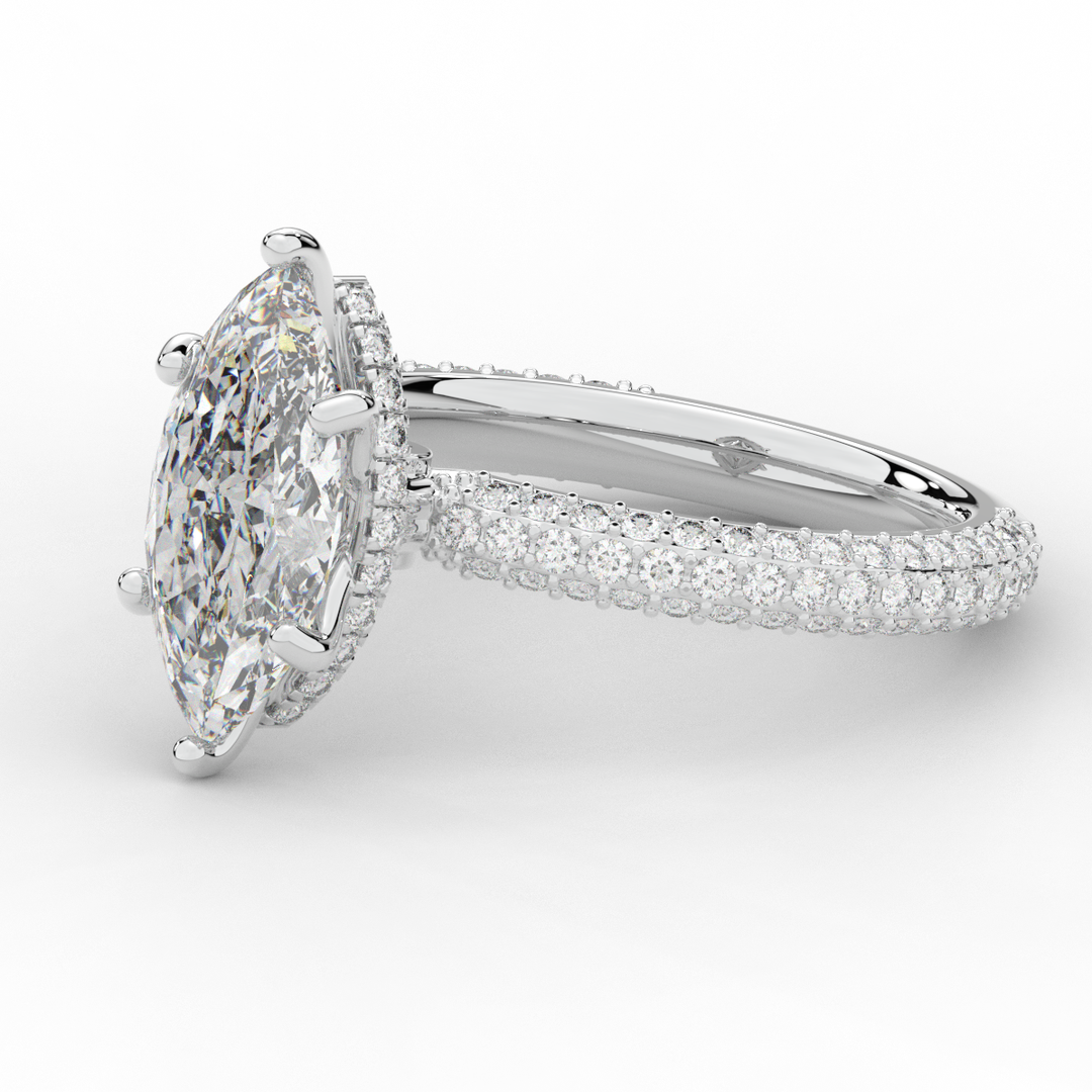 2.60CT.TW MARQUISE LAB DIAMOND ENGAGEMENT RING