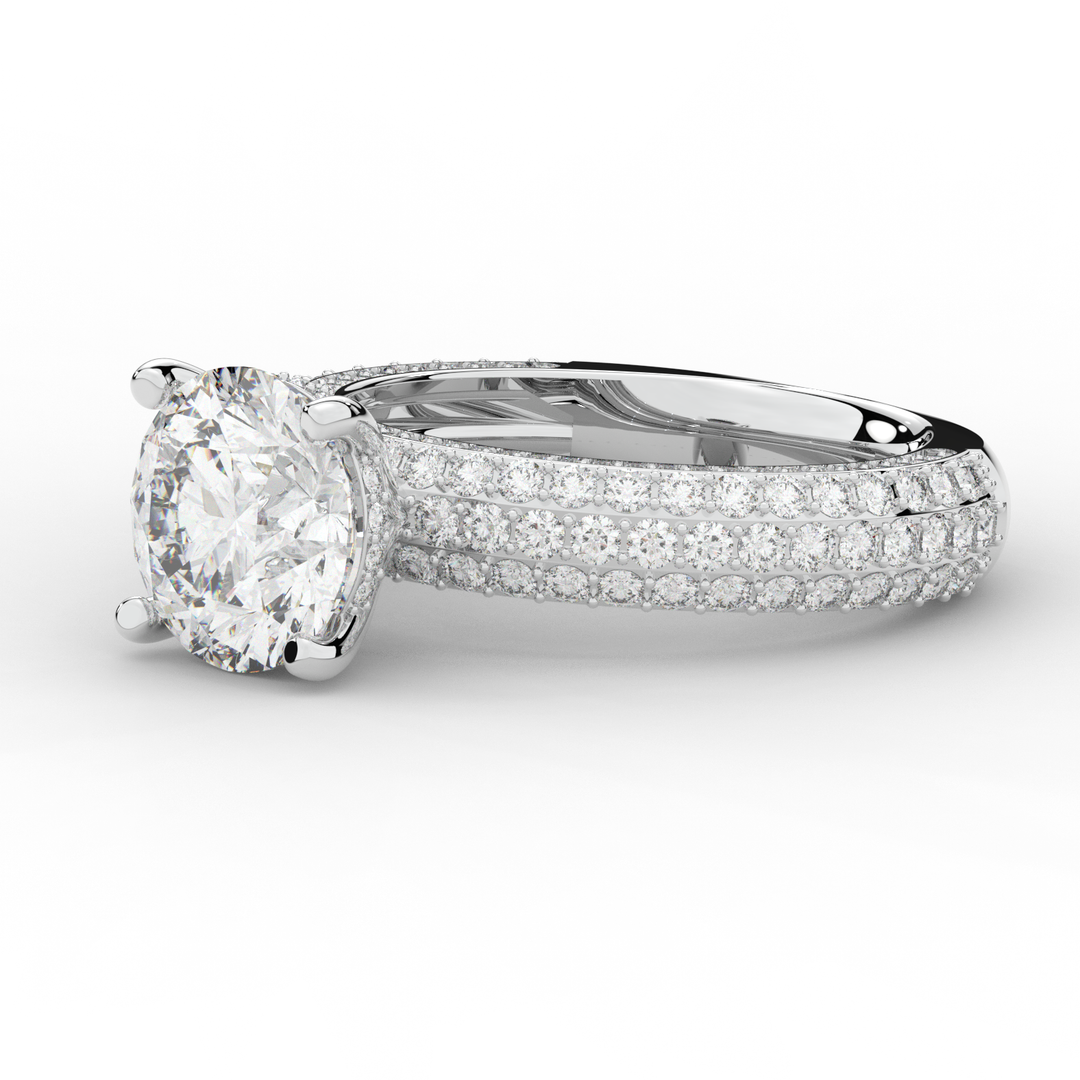 4.80CT.TW ROUND LAB DIAMOND UNDERHALO ENGAGEMENT RING