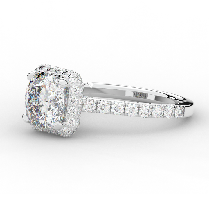 2.75CT.TW CUSHION LAB DIAMOND HALO ENGAGEMENT RING