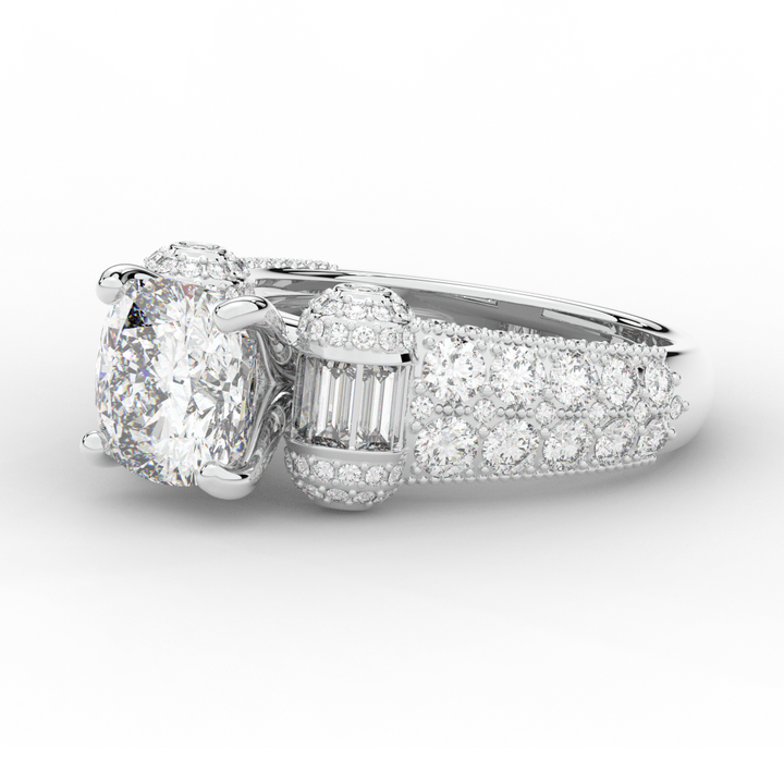 4.75CT.TW CUSHION LAB DIAMOND ENGAGEMENT RING