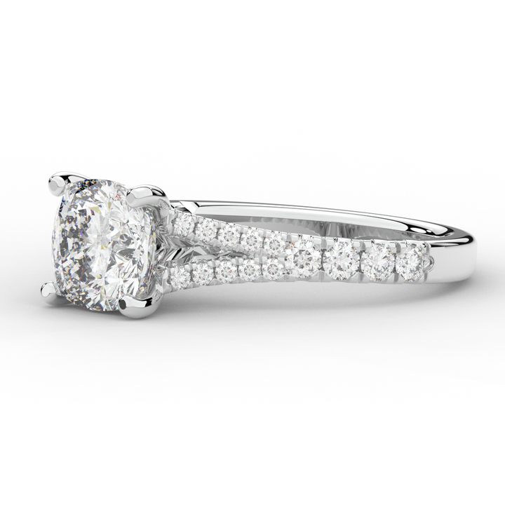 2.45CT.TW CUSHION LAB DIAMOND ENGAGEMENT RING