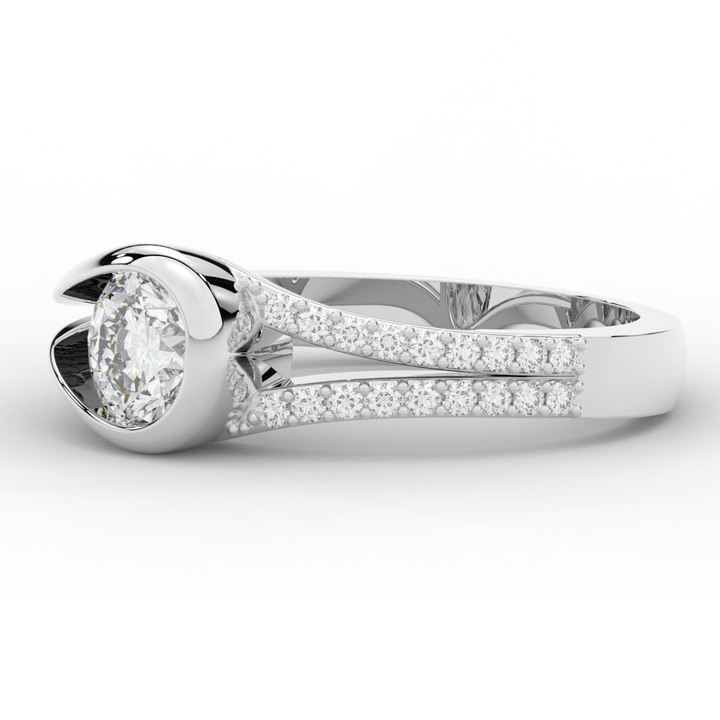 1.10CT.TW ROUND LAB DIAMOND SOLITAIRE ENGAGEMENT RING