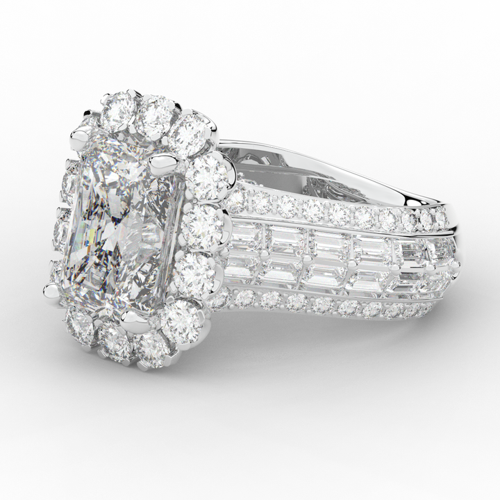 8.00CT.TW RADIANT LAB DIAMOND HALO ENGAGEMENT RING