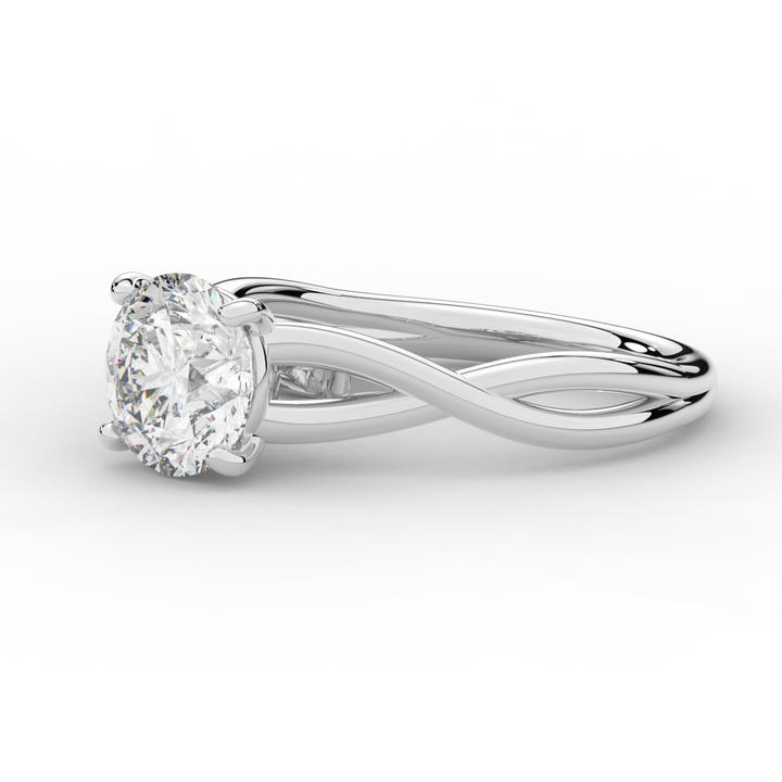 1.50CT ROUND LAB DIAMOND SOLITAIRE TWIST BAND ENGAGEMENT RING - Nazarelle