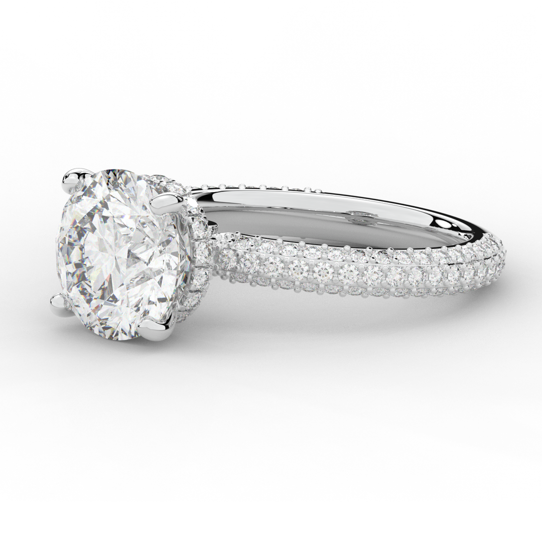 3.60CT.TW ROUND LAB DIAMOND SOLITAIRE ENGAGEMENT RING