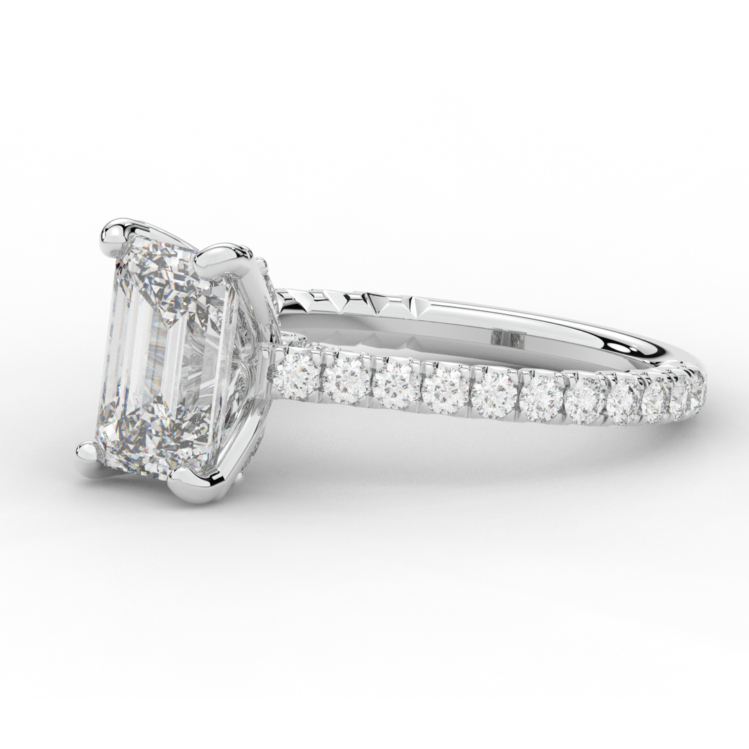 2.70CT.TW EMERALD CUT LAB DIAMOND SOLITAIRE ENGAGEMENT RING