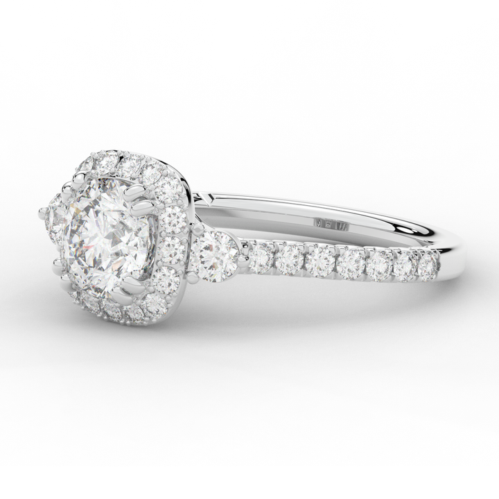 1.75CT.TW ROUND LAB DIAMOND HALO ENGAGEMENT RING