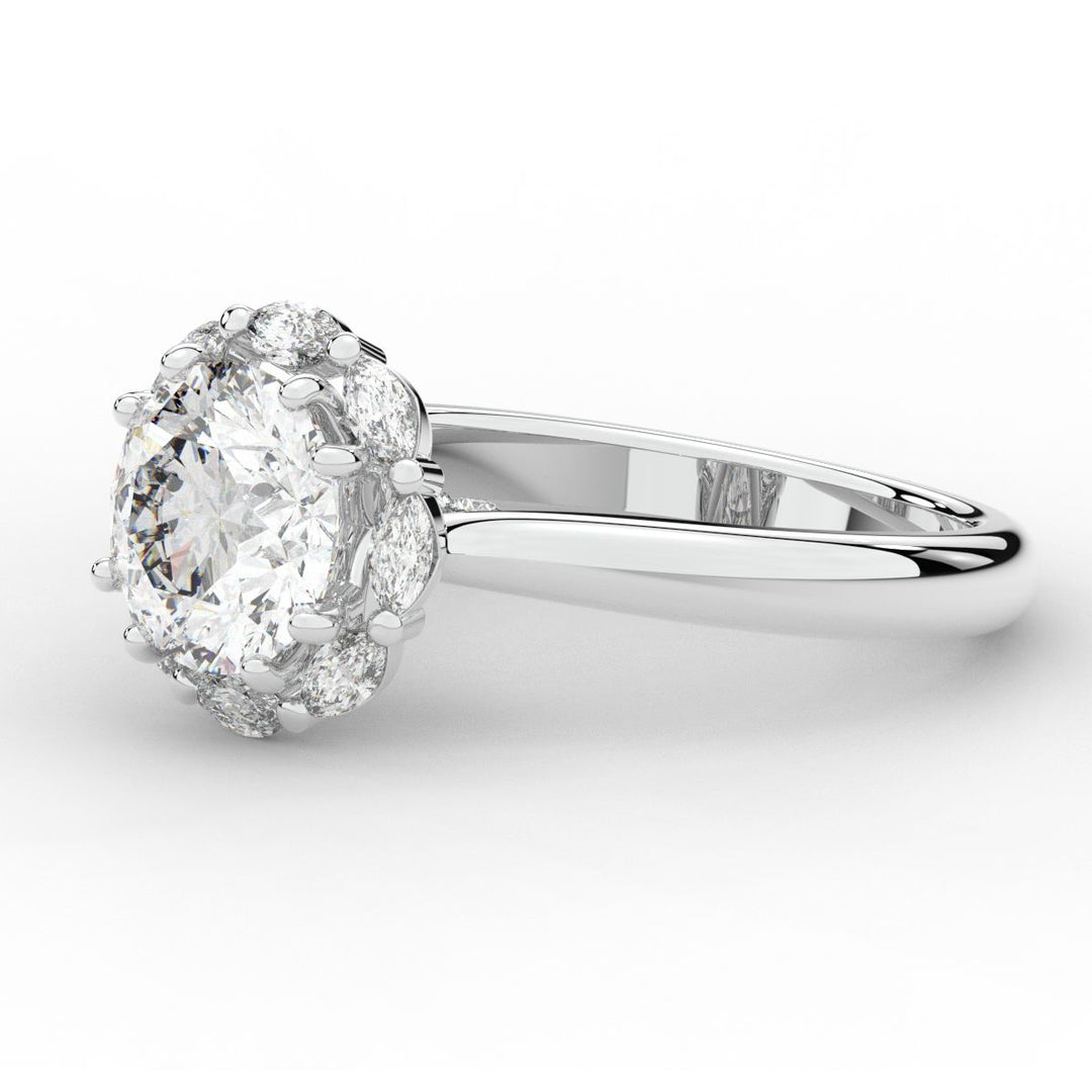 2.40CT.TW ROUND LAB DIAMOND HALO ENGAGEMENT RING