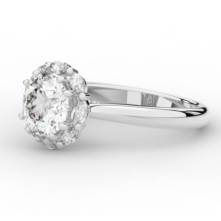 2.40CT.TW ROUND LAB DIAMOND HALO ENGAGEMENT RING