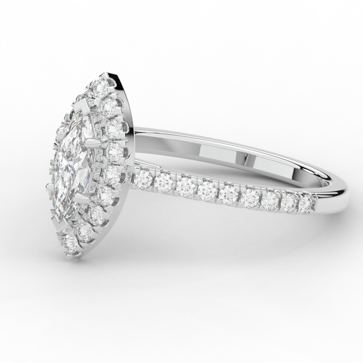 0.80CT.TW MARQUISE LAB DIAMOND HALO ENGAGEMENT RING