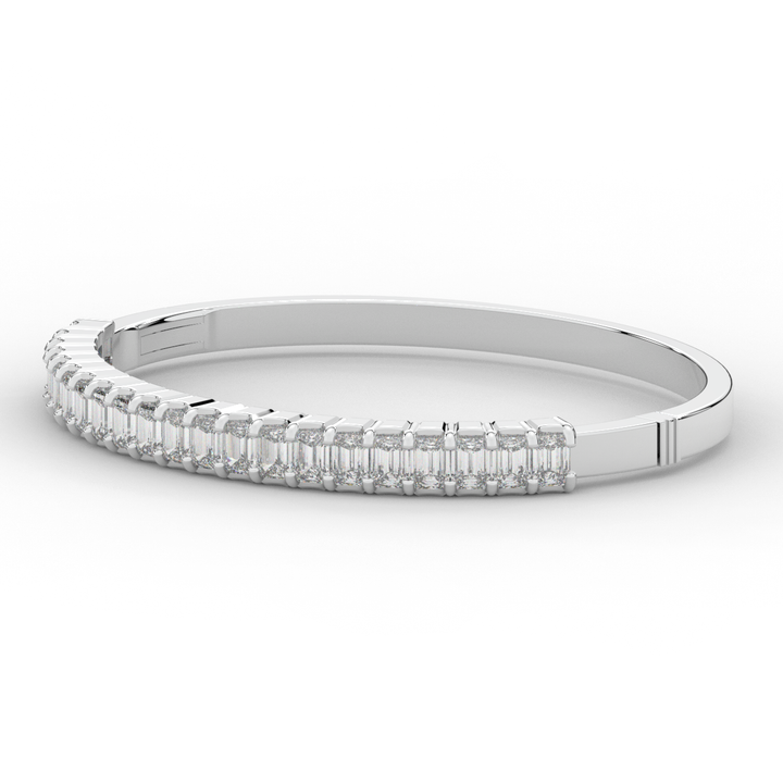 6.50CT.TW EMERALD CUT LAB DIAMOND BANGLE