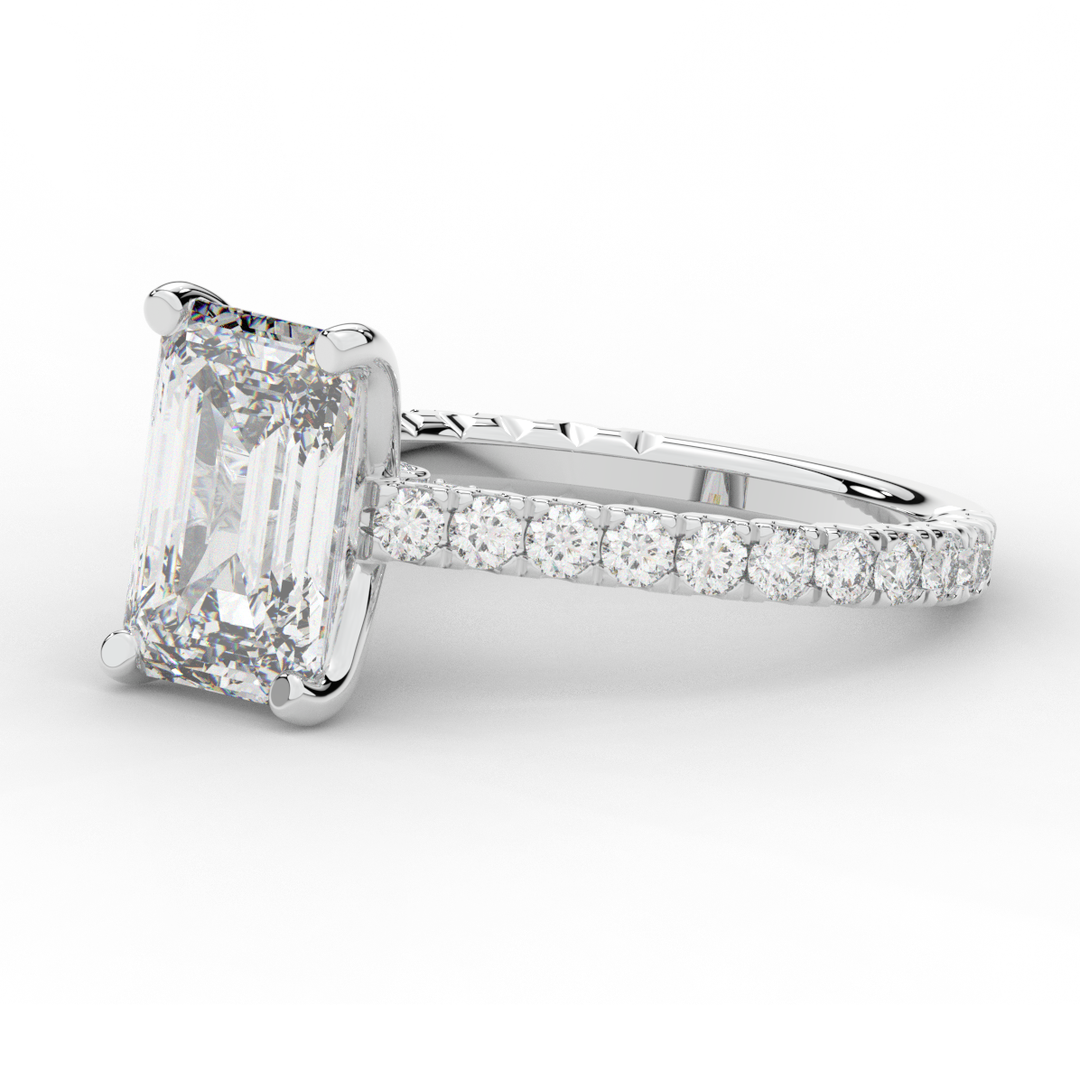 4.25CT.TW EMERALD CUT LAB DIAMOND SOLITAIRE ENGAGEMENT RING