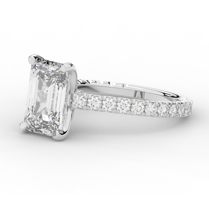 4.25CT.TW EMERALD CUT LAB DIAMOND SOLITAIRE ENGAGEMENT RING