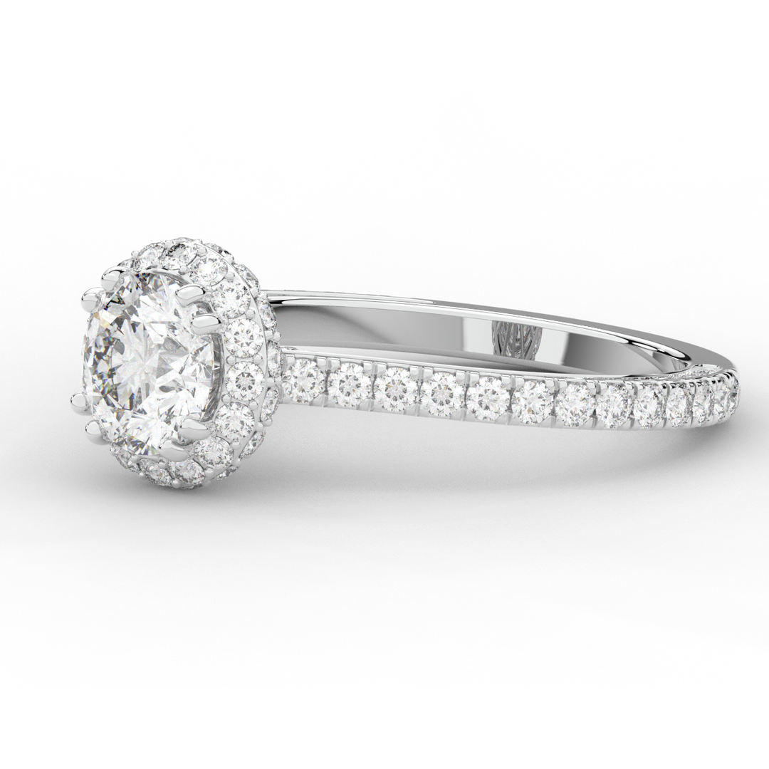 1.90CT.TW ROUND LAB DIAMOND HALO ENGAGEMENT RING