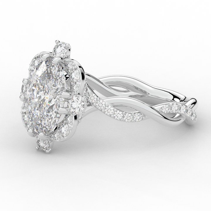 2.70CT.TW OVAL LAB DIAMOND HALO ENGAGEMENT RING