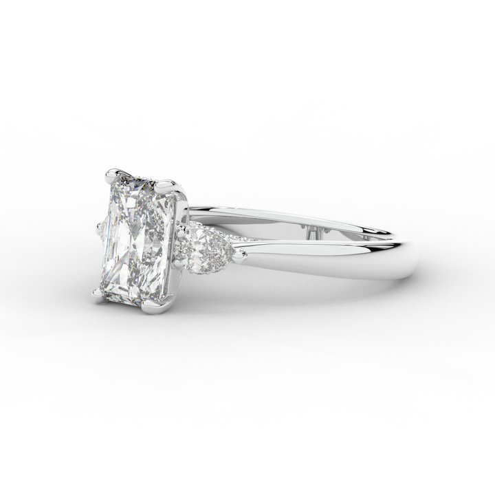 2.40CT.TW RADIANT LAB DIAMOND 3 STONE ENGAGEMENT RING