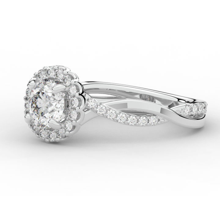 1.30CT.TW ROUND LAB DIAMOND ENGAGEMENT RING