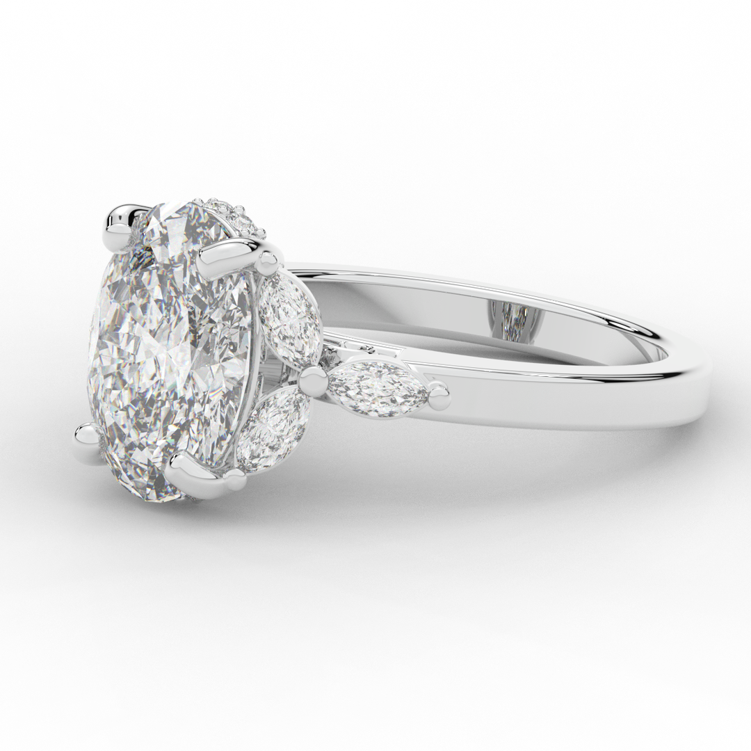 2.85CT.TW OVAL LAB DIAMOND ENGAGEMENT RING