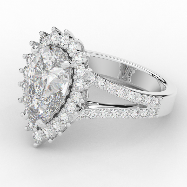 3.60CT.TW ROUND LAB DIAMOND ENGAGEMENT RING