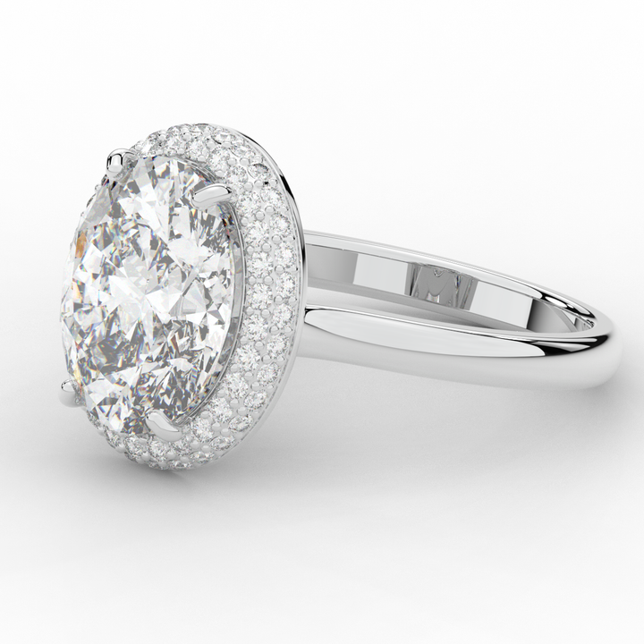 4.40CT.TW OVAL LAB DIAMOND HALO ENGAGEMENT RING