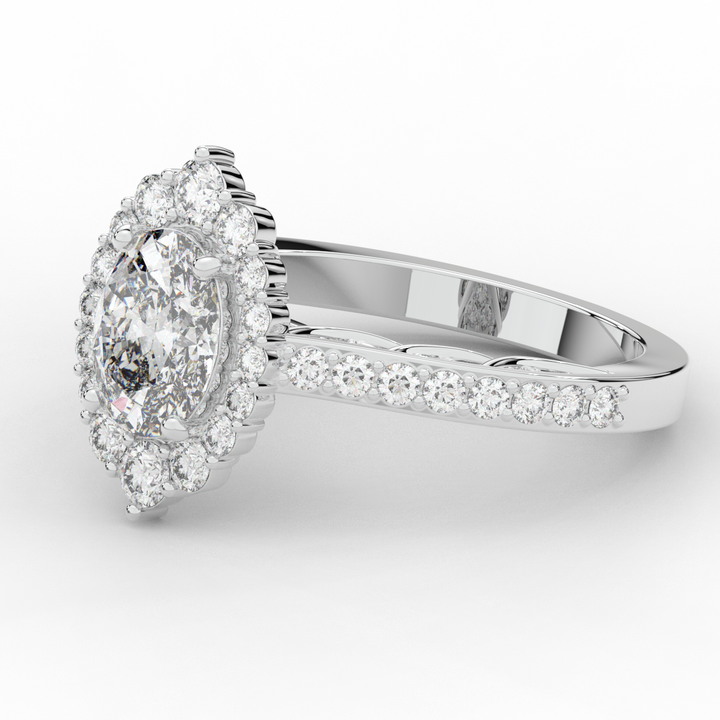 1.75CT.TW OVAL LAB DIAMOND HALO ENGAGEMENT RING