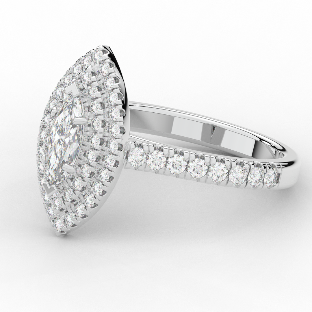 1.00CT.TW MARQUISE LAB DIAMOND HALO ENGAGEMENT RING