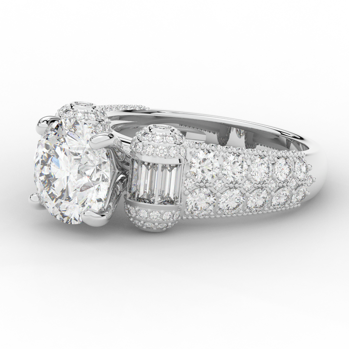 4.75CT.TW ROUND LAB DIAMOND ENGAGEMENT RING