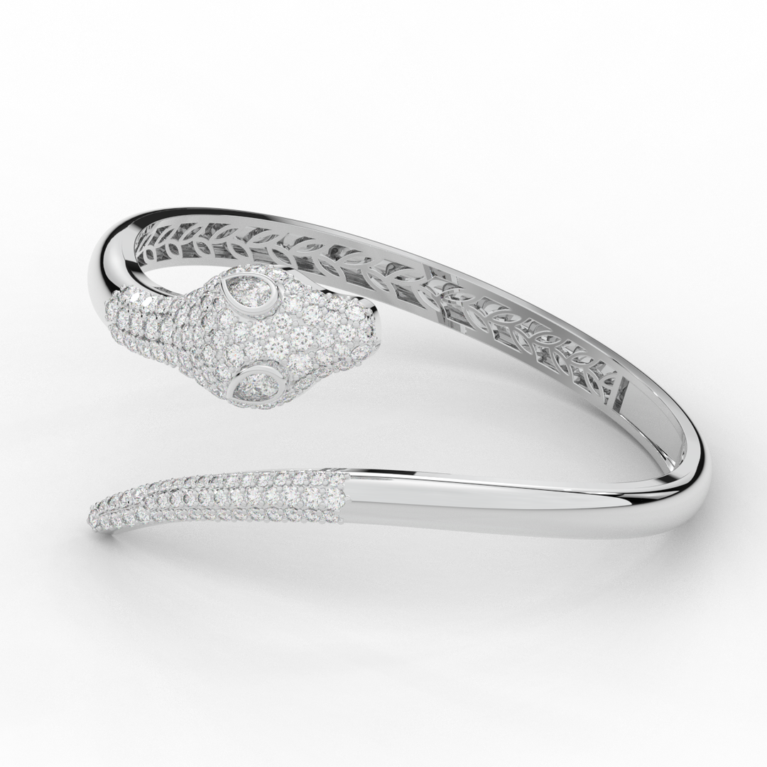 3.75CT.TW ROUND AND PEAR LAB DIAMOND SNAKE BANGLE