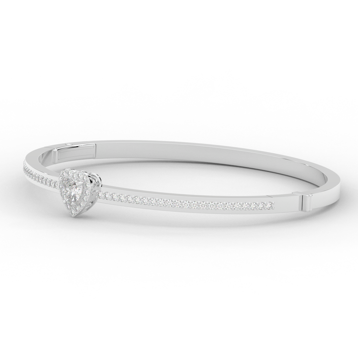 1.65CT.TW HEART AND ROUND LAB DIAMOND  BANGLE