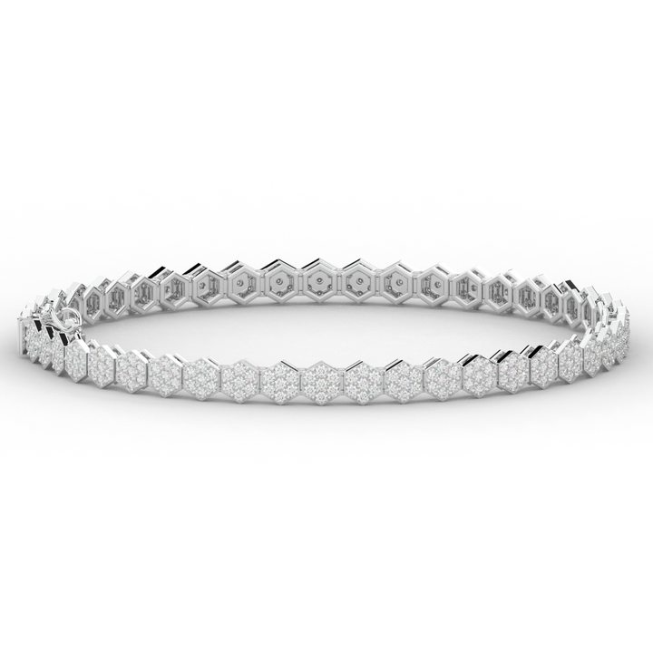 2.50CT.TW ROUND LAB DIAMOND CLUSTER TENNIS BRACELET - Nazarelle