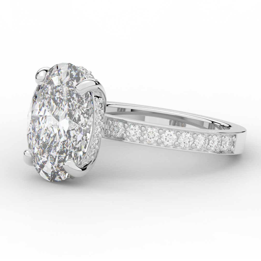 4.30CT.TW OVAL LAB DIAMOND BAND ENGAGEMENT RING