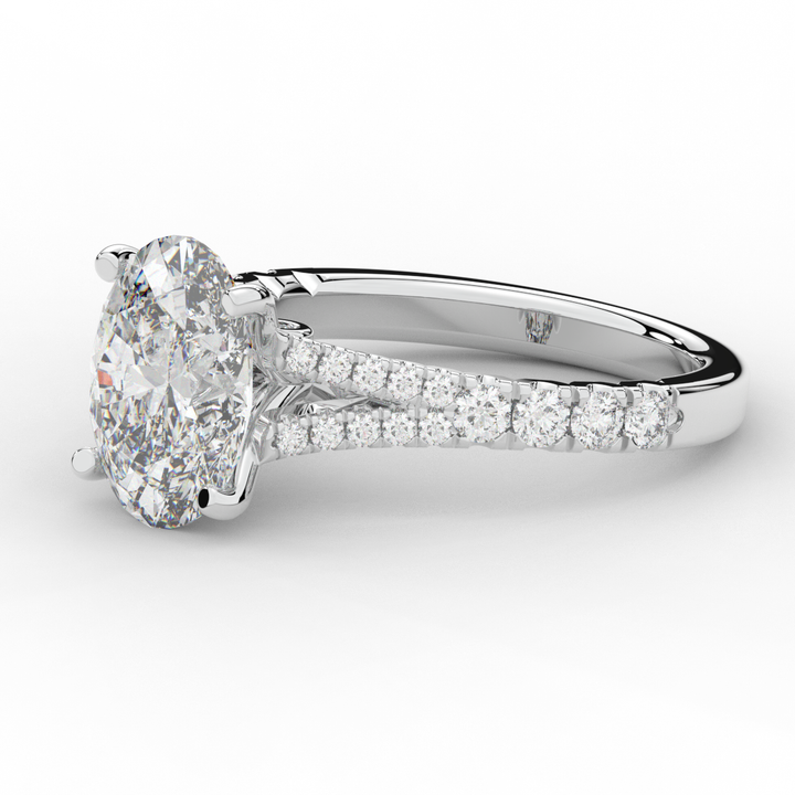 3.45CT.TW OVAL LAB DIAMOND ENGAGEMENT RING