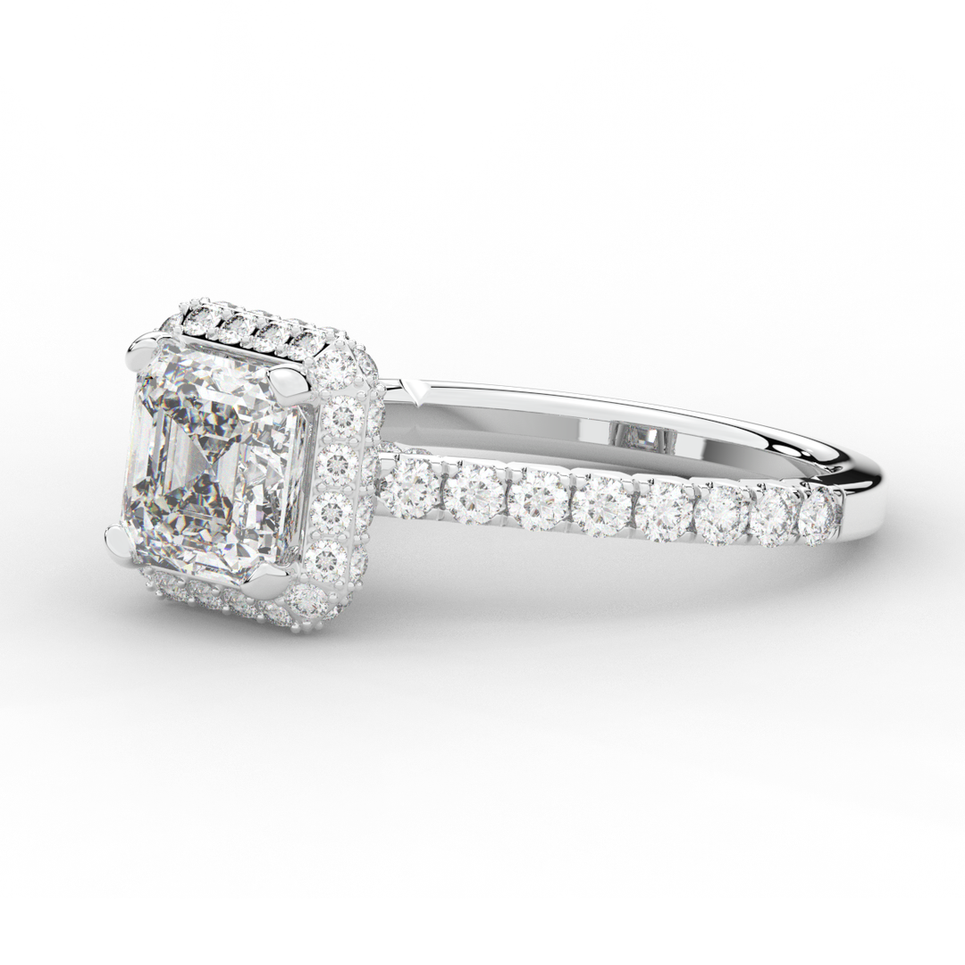 2.75CT.TW ASSCHER LAB DIAMOND HALO ENGAGEMENT RING