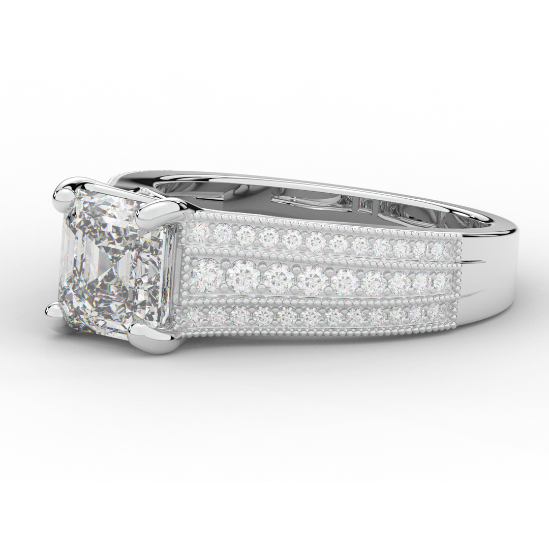 3.55CT.TW ASSCHER LAB DIAMOND ENGAGEMENT RING