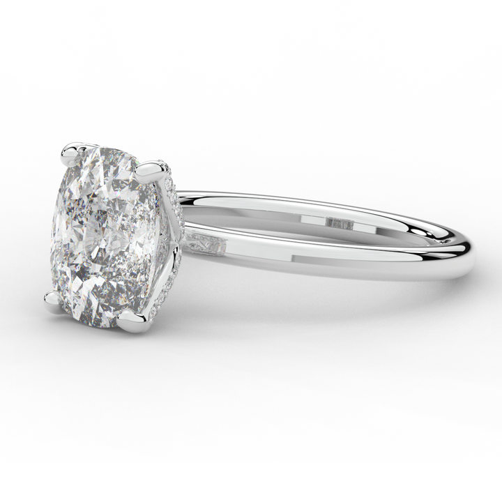 3.10CT.TW CUSHION LAB DIAMOND ENGAGEMENT RING