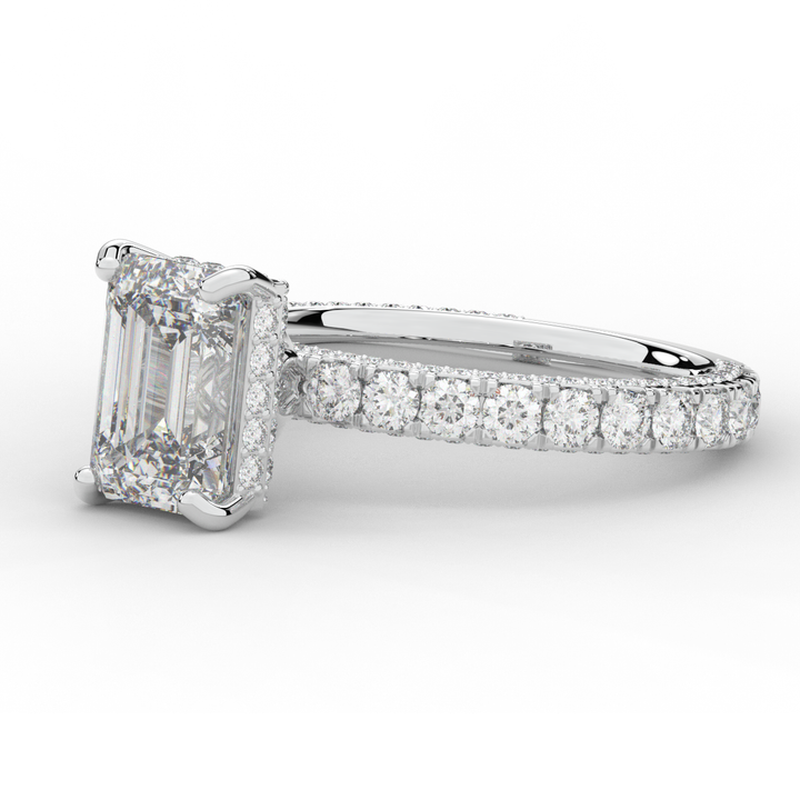 3.00CT.TW EMERALD CUT LAB DIAMOND ENGAGEMENT RING