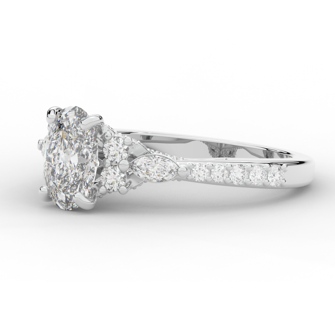 1.35CT.TW OVAL LAB DIAMOND ENGAGEMENT RING