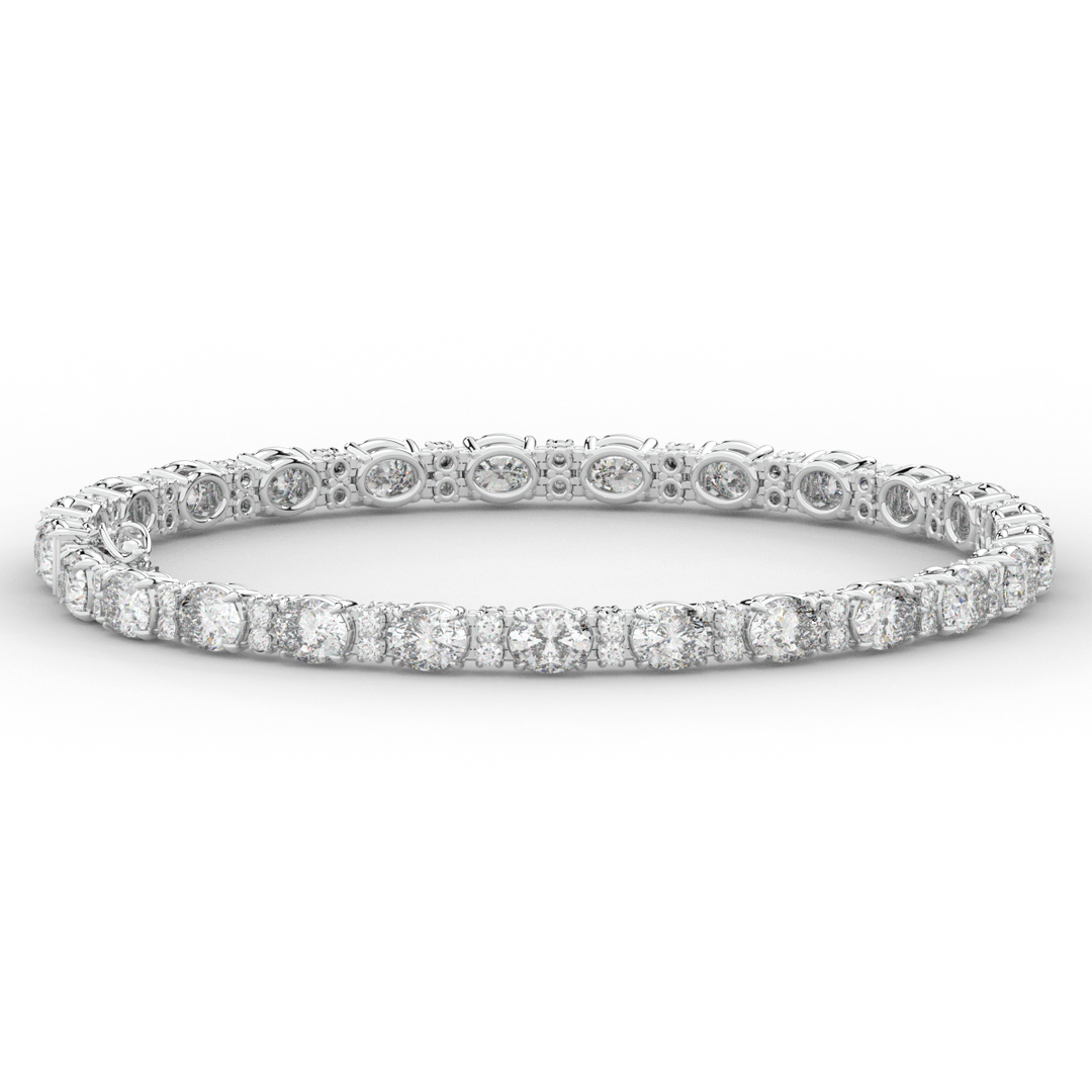 9.25CT.TW OVAL AND ROUND LAB DIAMOND TENNIS BRACELET - Nazarelle