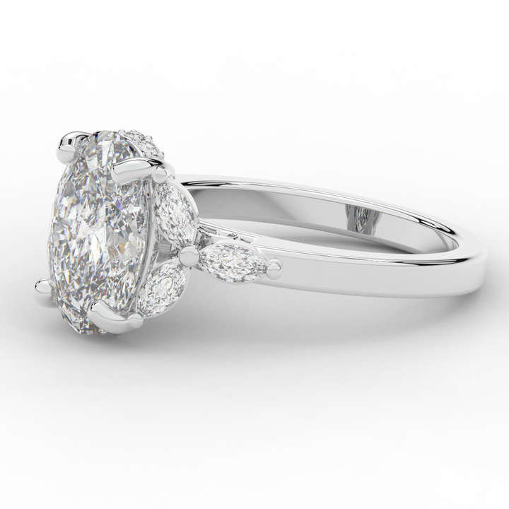 2.85CT.TW OVAL LAB DIAMOND ENGAGEMENT RING