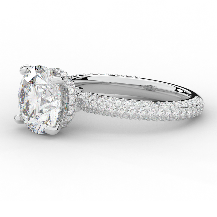 3.60CT.TW ROUND LAB DIAMOND SOLITAIRE ENGAGEMENT RING