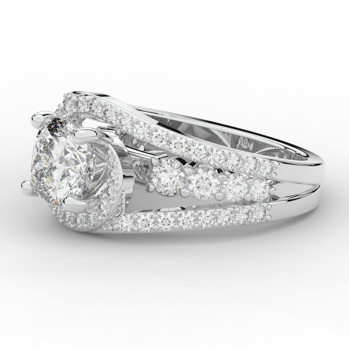 3.30CT.TW CUSHION LAB DIAMOND ENGAGEMENT RING