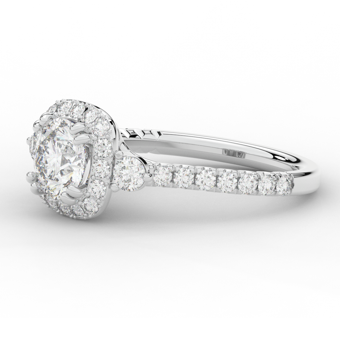 1.75CT.TW ROUND LAB DIAMOND HALO ENGAGEMENT RING